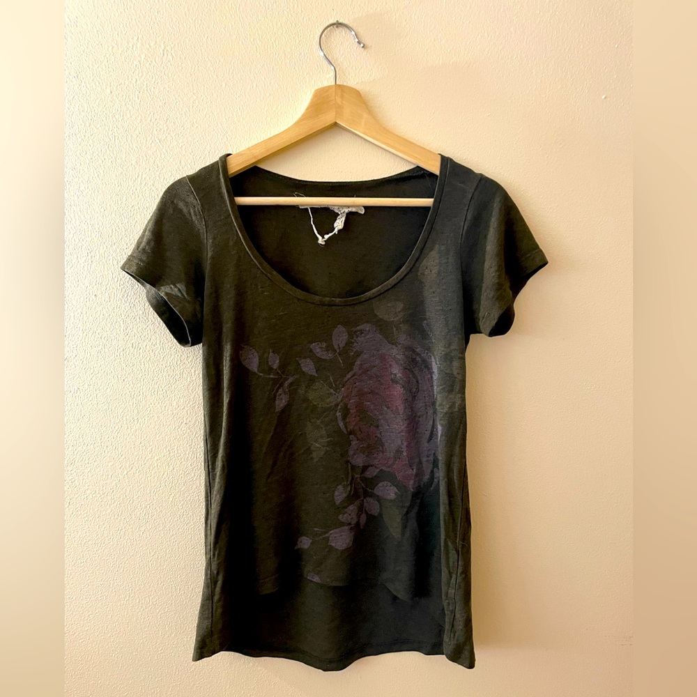 vintage romy boutique rose print tee